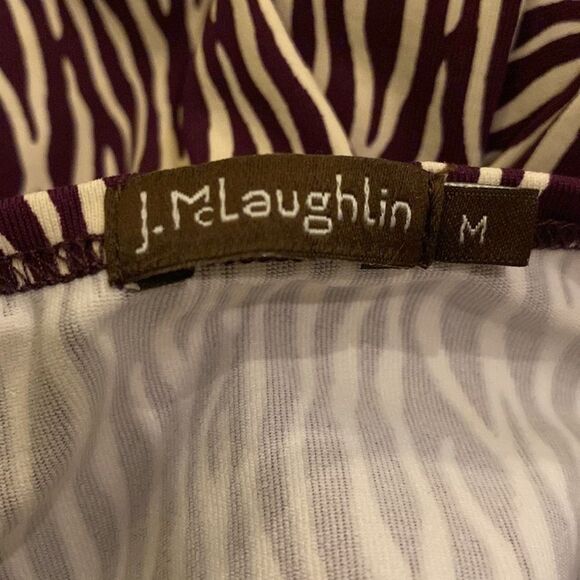 J. McLaughlin Signature Tee Zebra Print Purple Size Medium - Picture 3 of 8